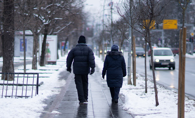 Banjaluka, snijeg, šetači